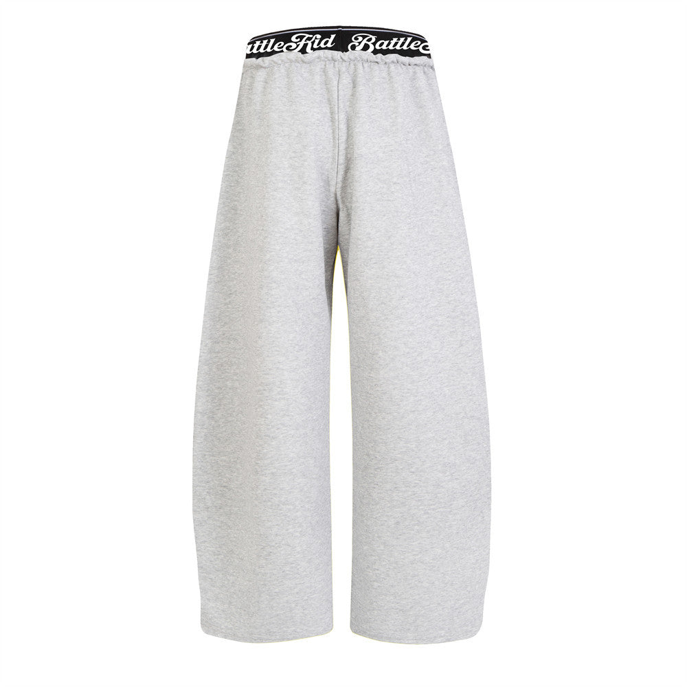 BattleKid Letter Print Wide Leg Sweatpants – Elastic Waist Streetwear Joggers