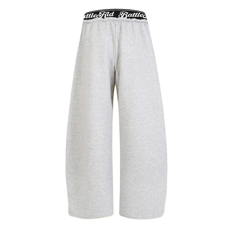 BattleKid Letter Print Wide Leg Sweatpants – Elastic Waist Streetwear Joggers