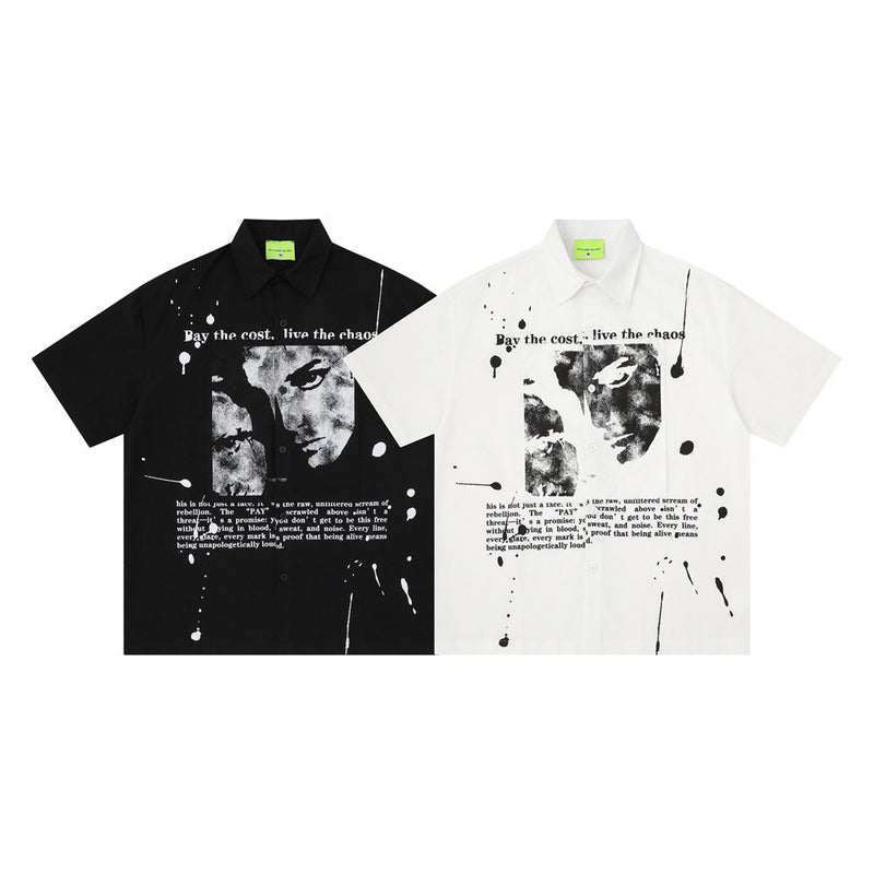 Ink Splatter Abstract Graphic Short-Sleeve Shirt