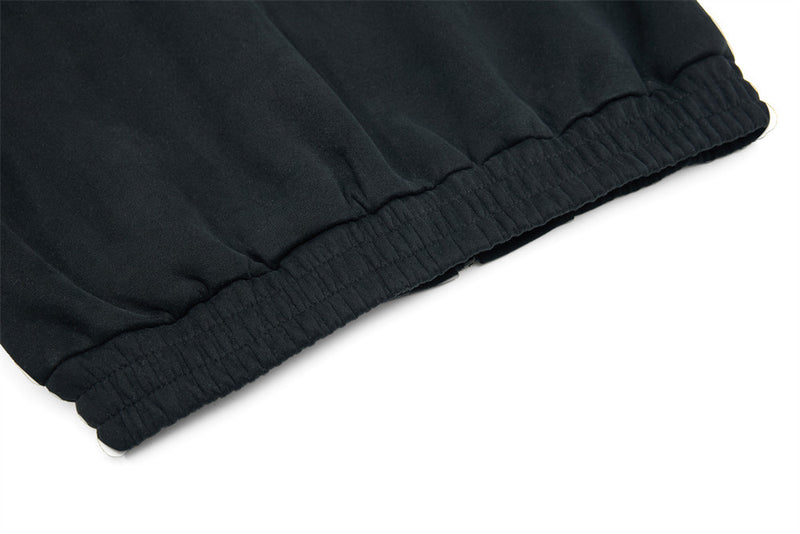 Men's Mock Neck Full-Zip Track Jacket with Crest Patch – Streetwear Fleece