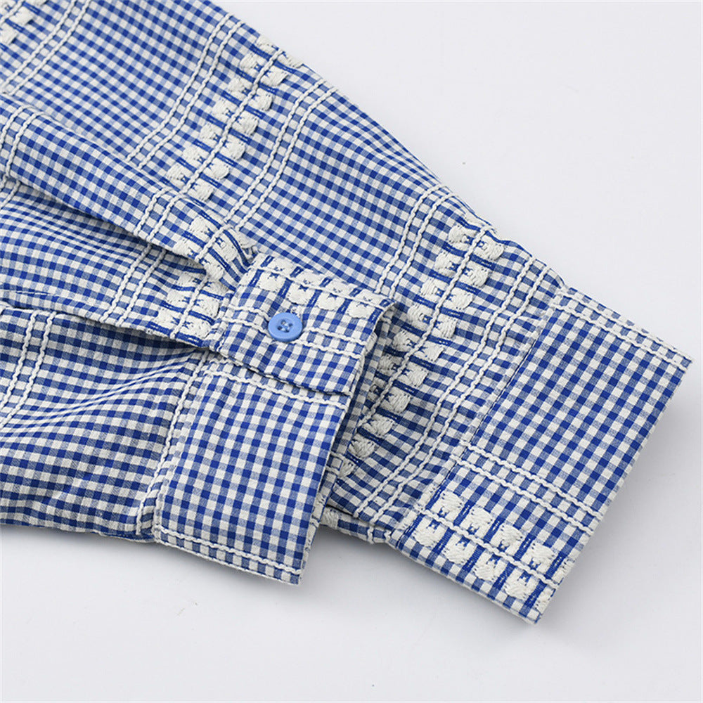 Men's Plaid Long Sleeve Oversized Button-Up Shirt