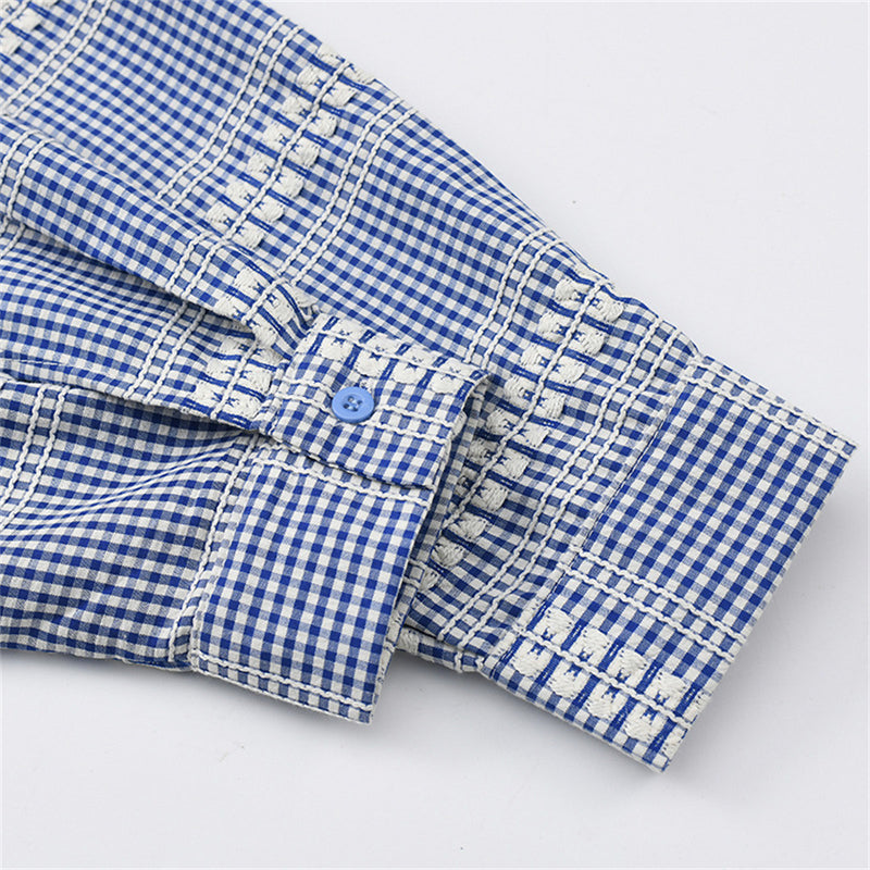 Men's Plaid Long Sleeve Oversized Button-Up Shirt