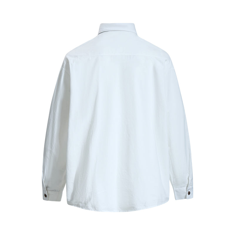 Tan Long Sleeve Shirt with Detachable Tie – Heart & Hook Embroidered Campus