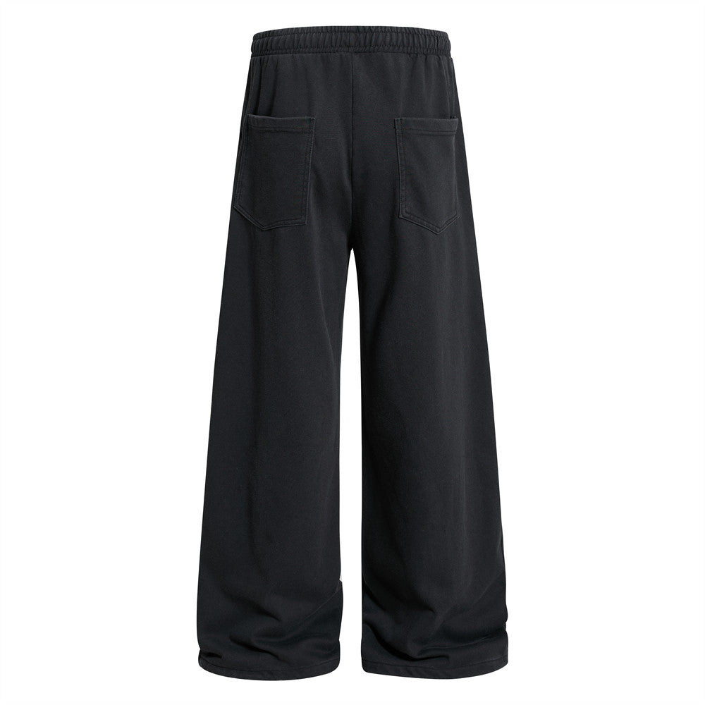 Wide-Leg Sweatpants with Rolling Stones Graphic Print & Drawstring Ankles