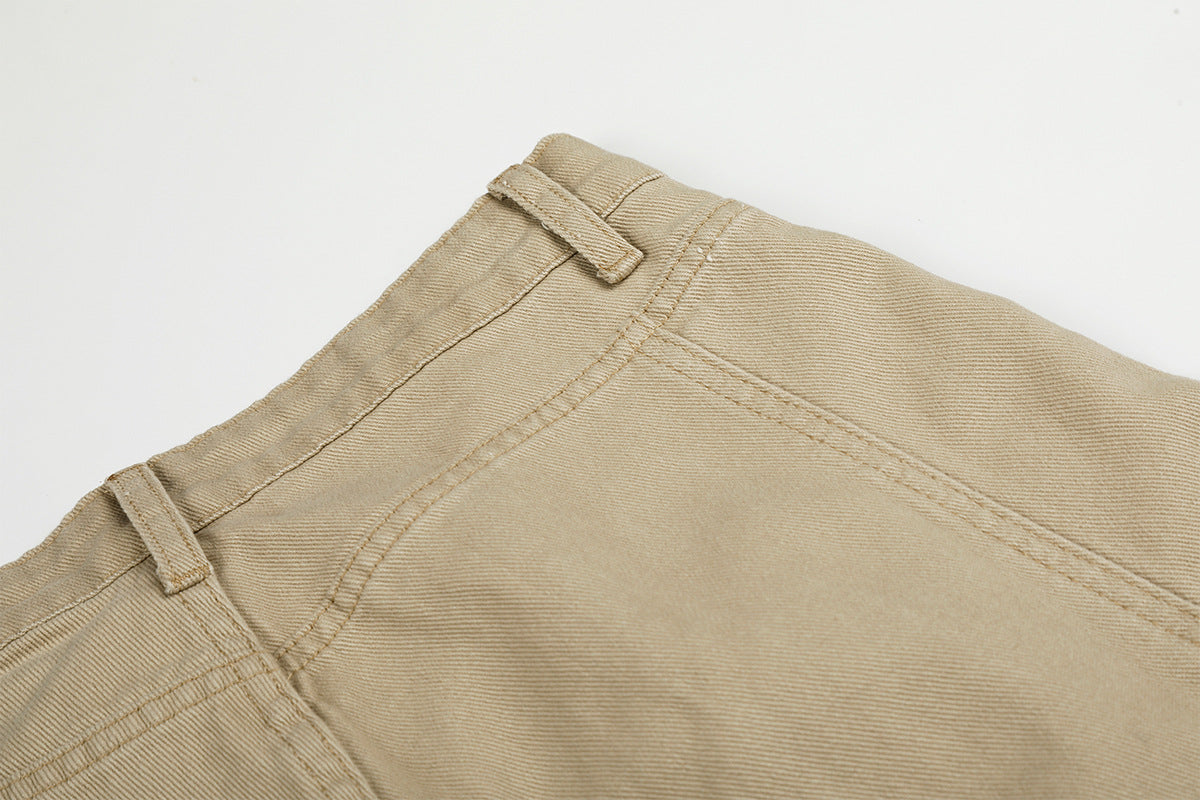 Studded Wide-Leg Cargo Pants with Oversized Pockets