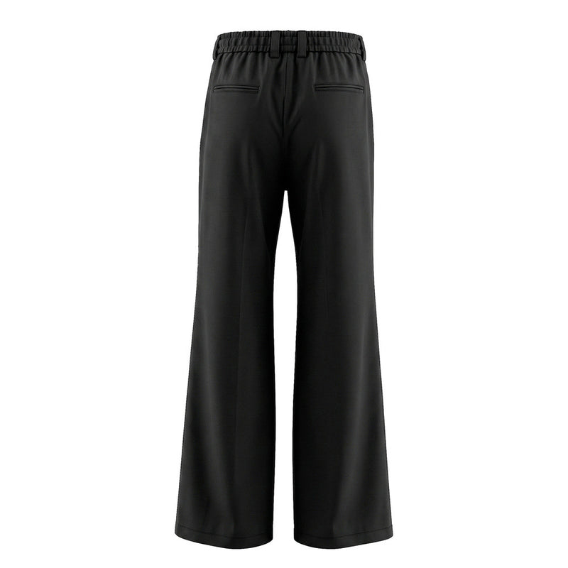 Pantalon ample rayé pour homme avec broderies florales et ceinture