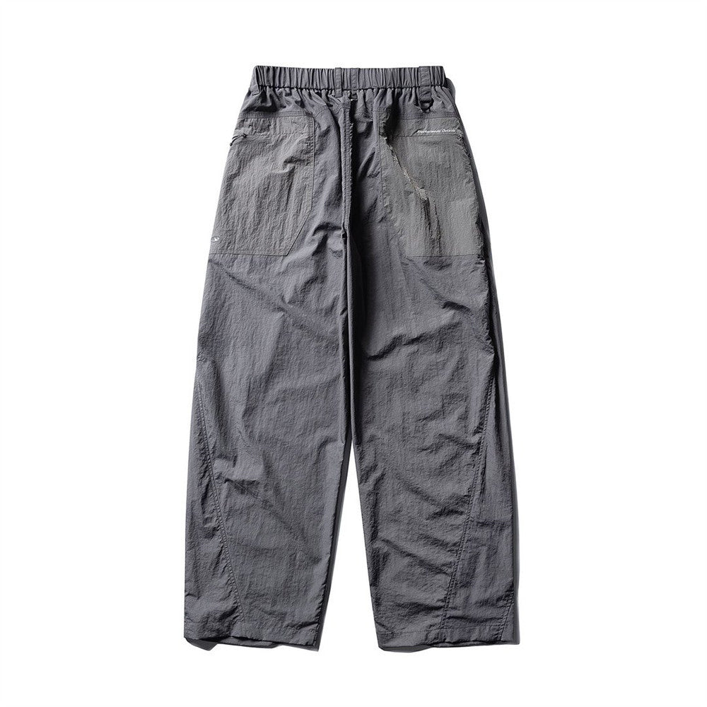 Baggy Wide-Leg Parachute Pants – Unisex Drawstring Jogger with Elastic Waist