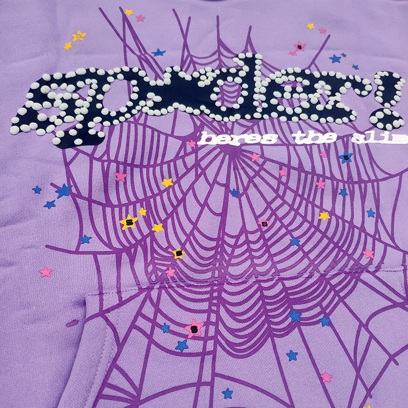 Sp5der “Hares the Slime” Hoodie – Lavender Purple 440GSM Heavyweight Spider-Web Streetwear Pullover