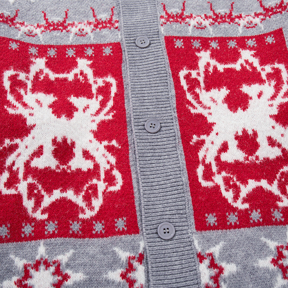 American Pattern Colorblock-Strick-Cardigan – Oversized mit Rundhalsausschnitt