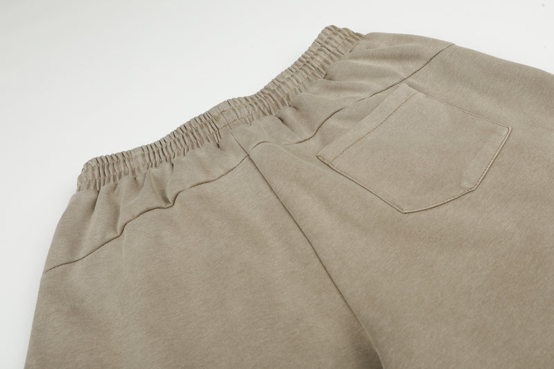 Pantalón Cargo Caqui de Chándal Baggy de Pierna Ancha con Bolsillos de Remaches y Texto Bordado