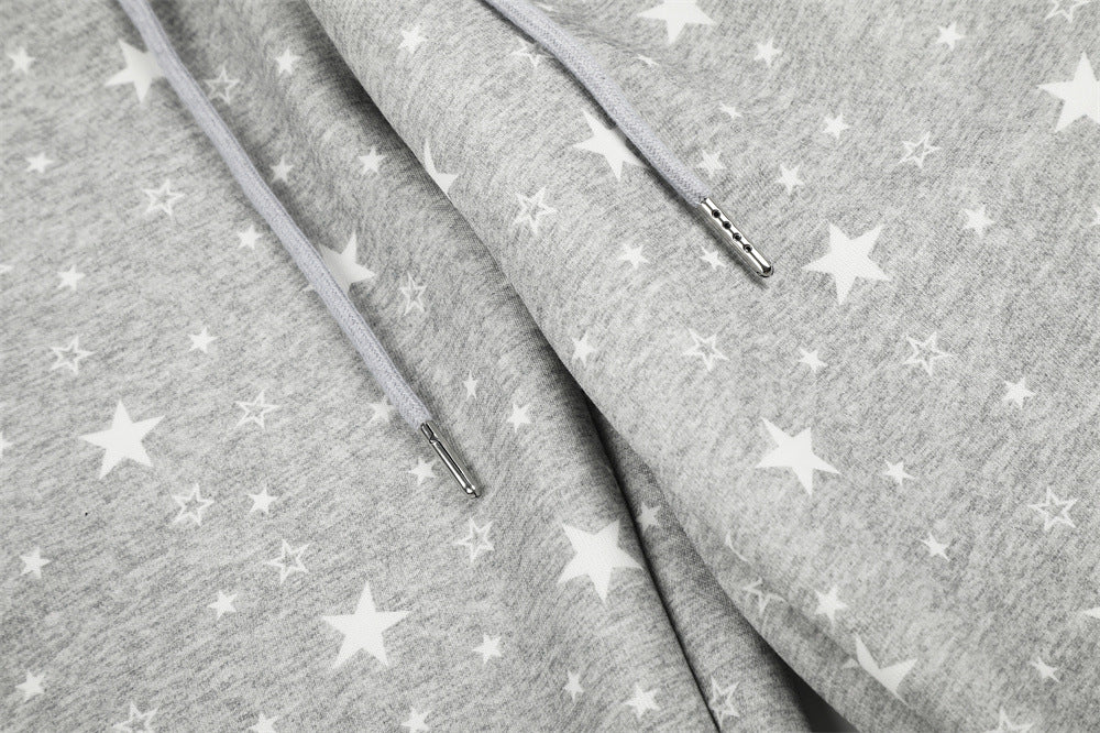 Star Print Wide-Leg Sweatpants – Oversized Streetwear Jogger Pants