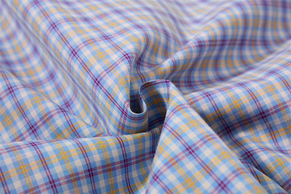 Plaid Long-Sleeve Shirt with Varsity Graphic Print and Contrast Collar