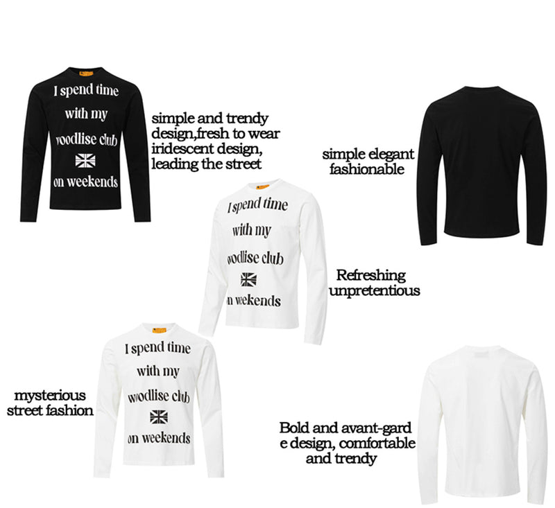 Langarm-Shirt mit Grafikprint und Rundhalsausschnitt – Woodlise-Club-Slogan