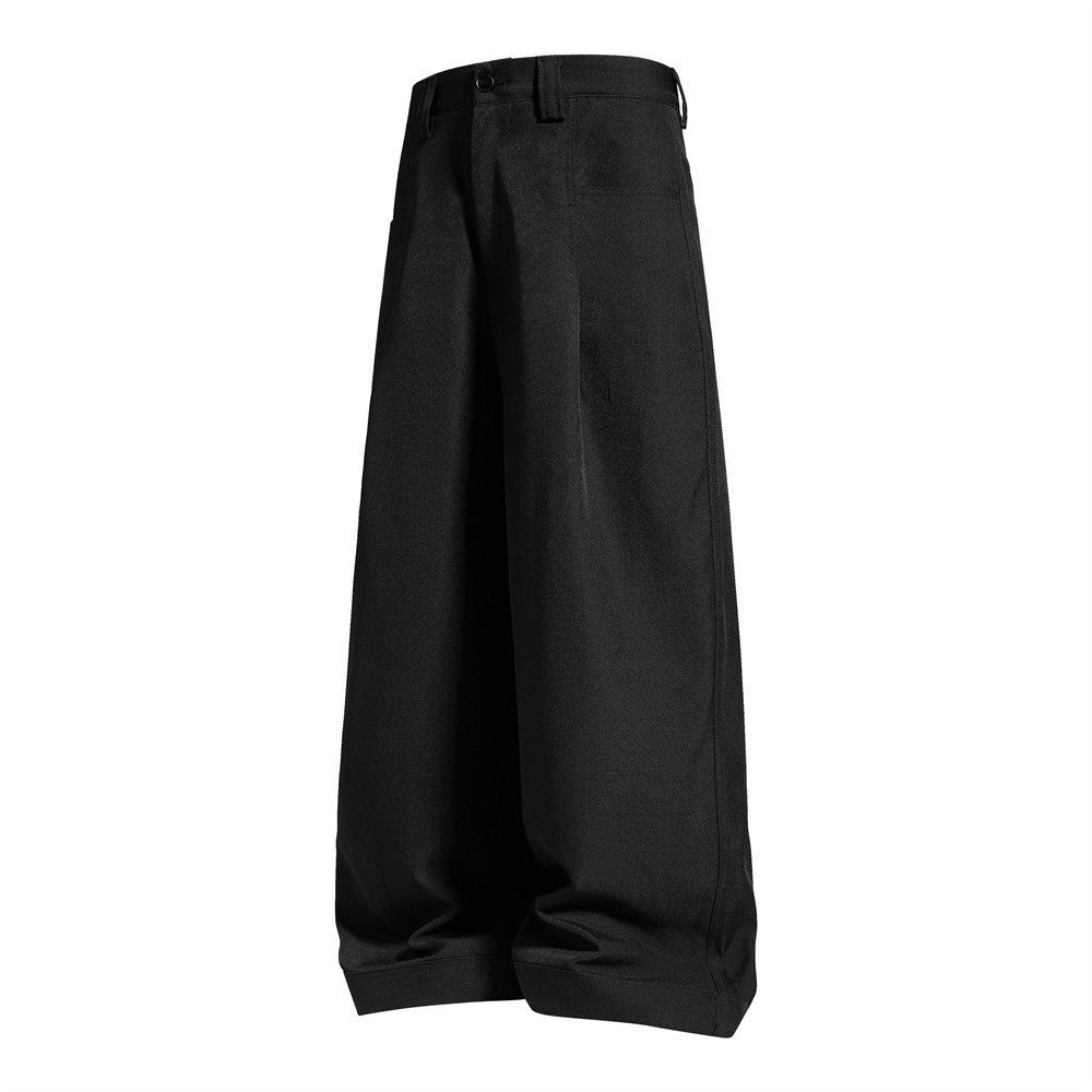 Herrenhose mit weitem Bein und Bundfalten – Loose Fit, unifarben