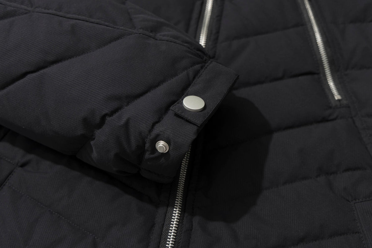 Herren-Stepp-Bomberjacke mit Stehkragen – Chevron-Pufferjacke