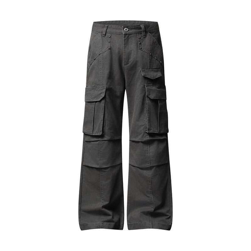 Men's Wide-Leg Cargo Pants – Relaxed Fit Multi-Pocket Workwear Trousers