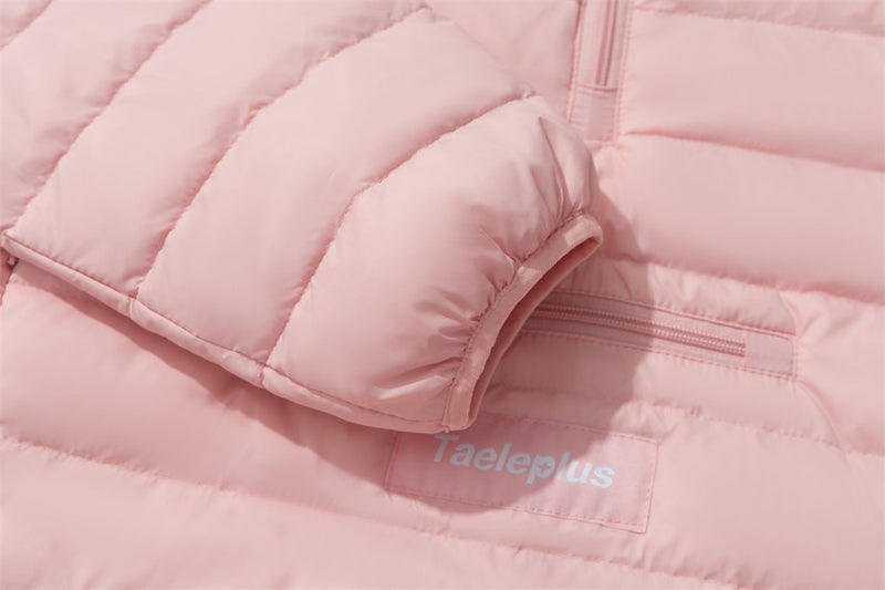 Half-Zip Puffer Hoodie Jacket – Oversized Quilted Pullover