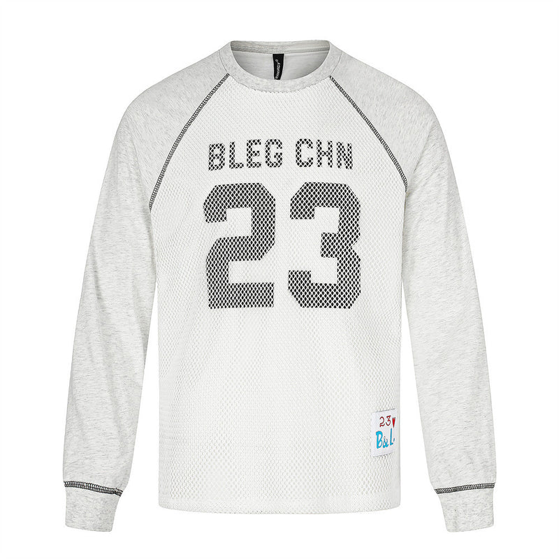 Men's Long Sleeve Tee Shirts – Number 23 Mesh Graphic Raglan Top