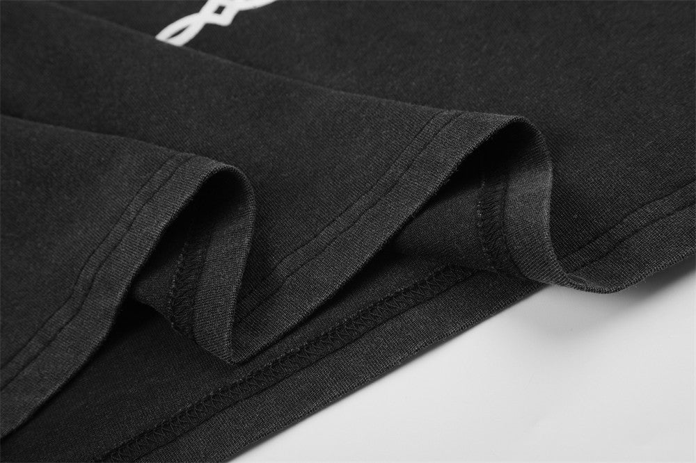 Men's Cropped Military-Style Long Sleeve Polo Shirt with Braided Trim – Black