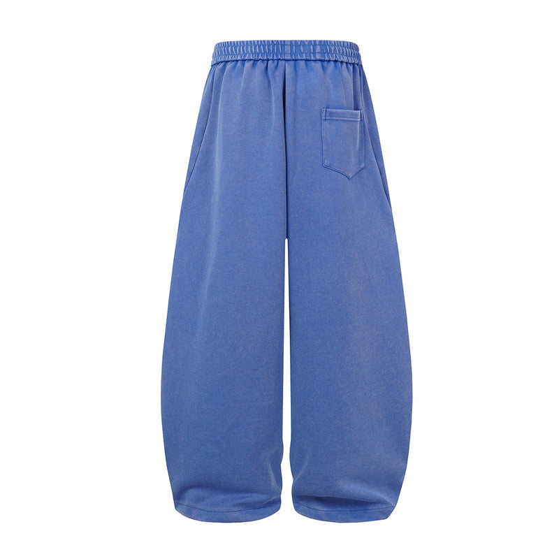 Wide-Leg Acid Wash Sweatpants – Oversized Balloon Fit with Drawstring Hem