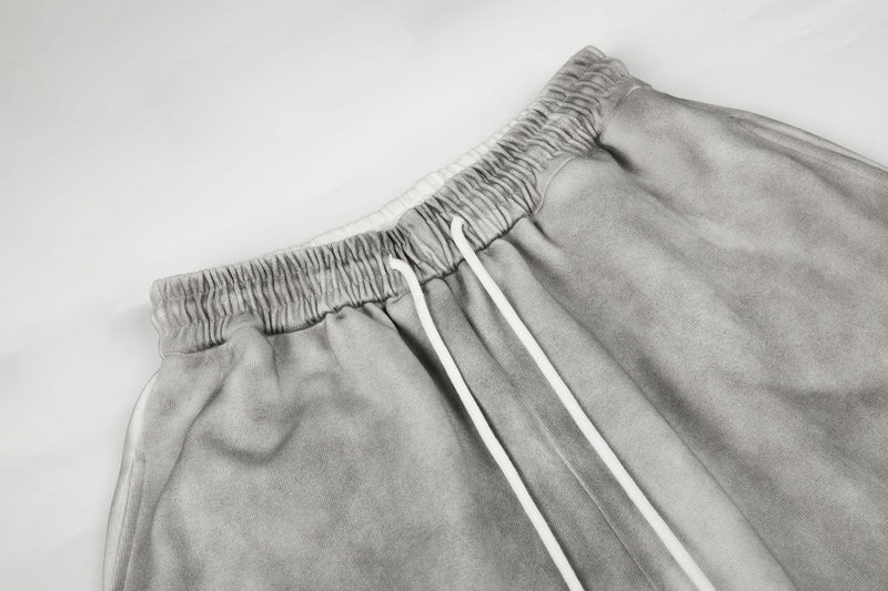 Wide-Leg Graffiti Print Sweatpants – Acid Wash Baggy Fit