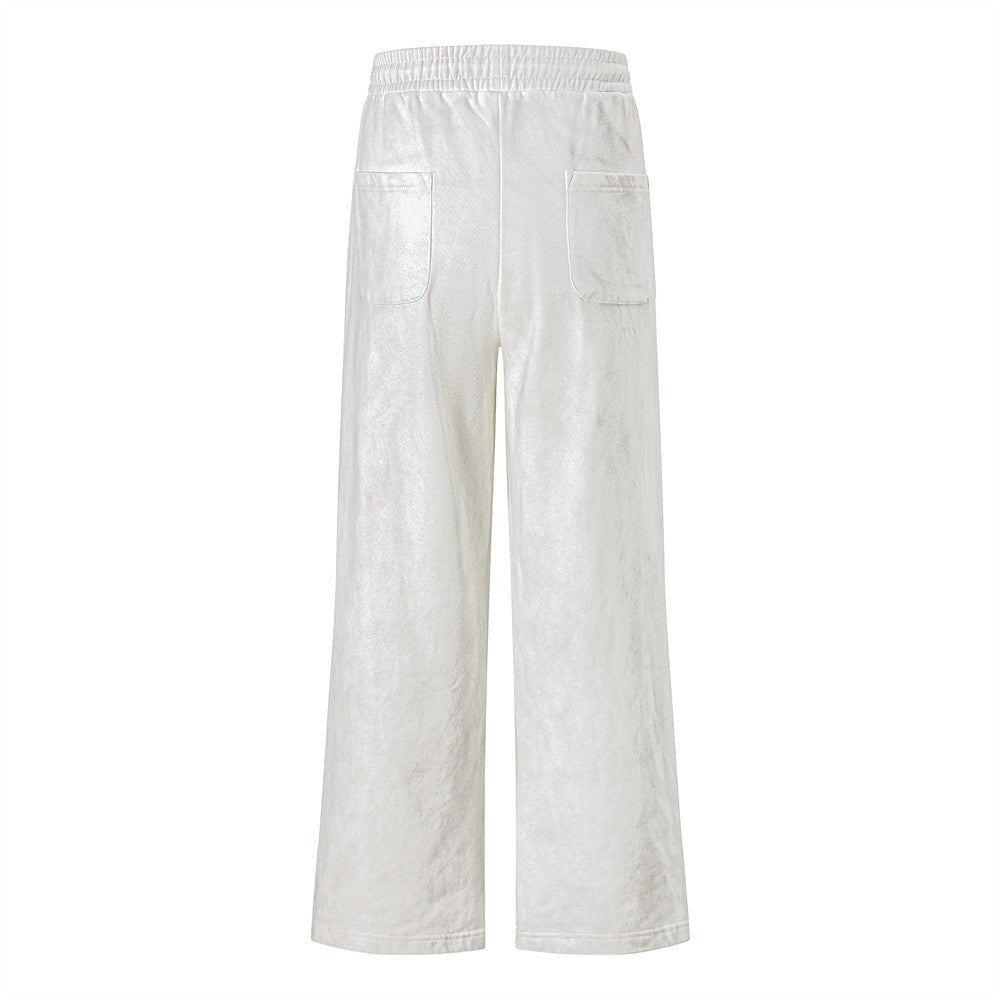 Men's Wide-Leg Sweatpants with Music Note Graphic Print