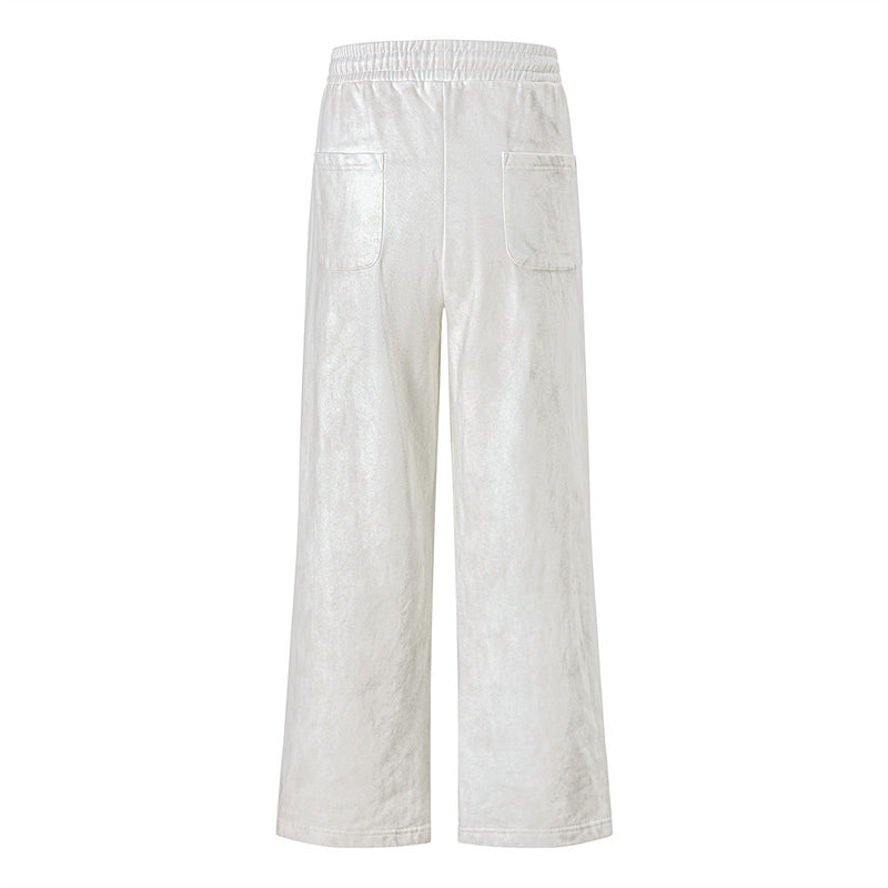 Men's Wide-Leg Sweatpants with Music Note Graphic Print
