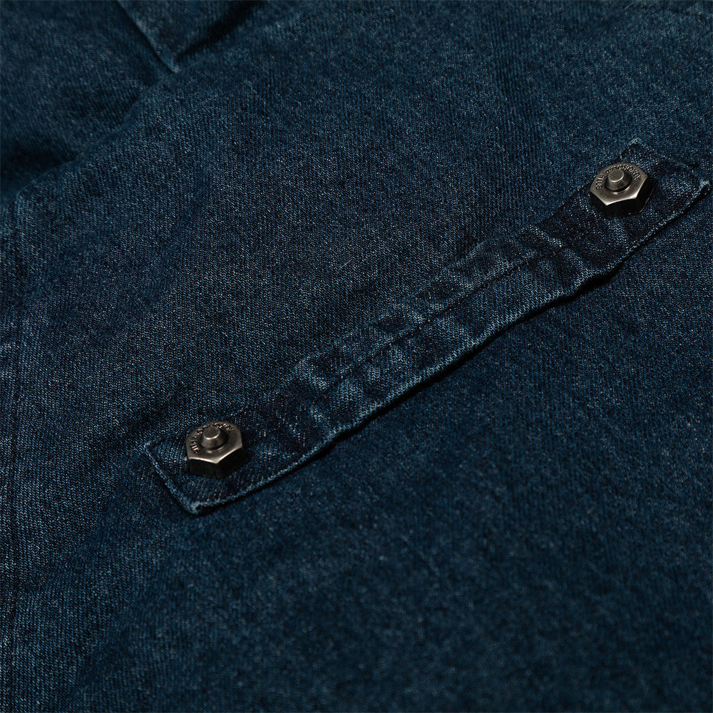 Fur-Trim Hooded Denim Bomber Jacket – Padded Winter Coat