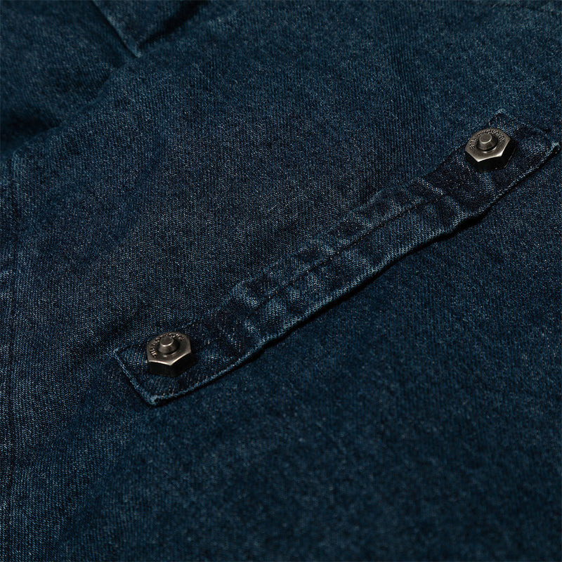 Fur-Trim Hooded Denim Bomber Jacket – Padded Winter Coat