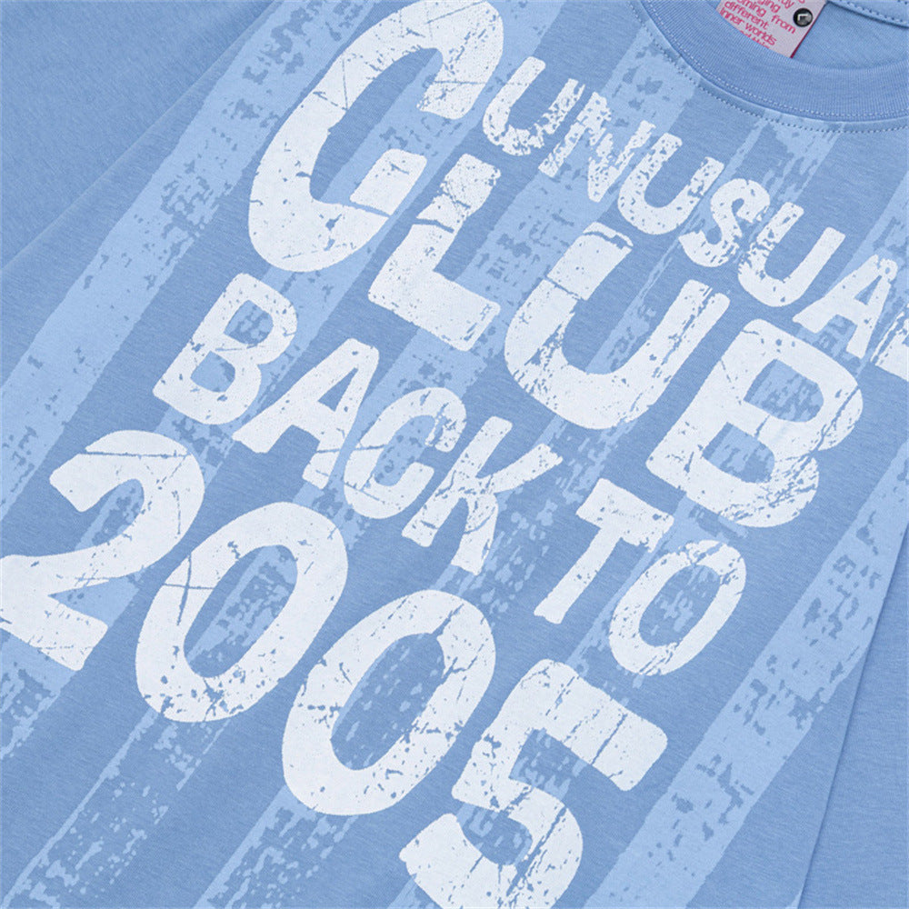 T-shirt manches longues graphique Unusual Club Back to 2005 – Coupe décontractée à col rond