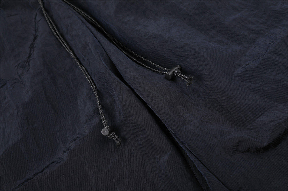Wide-Leg Track Pants with Gold Side Stripe and Drawstring Waist