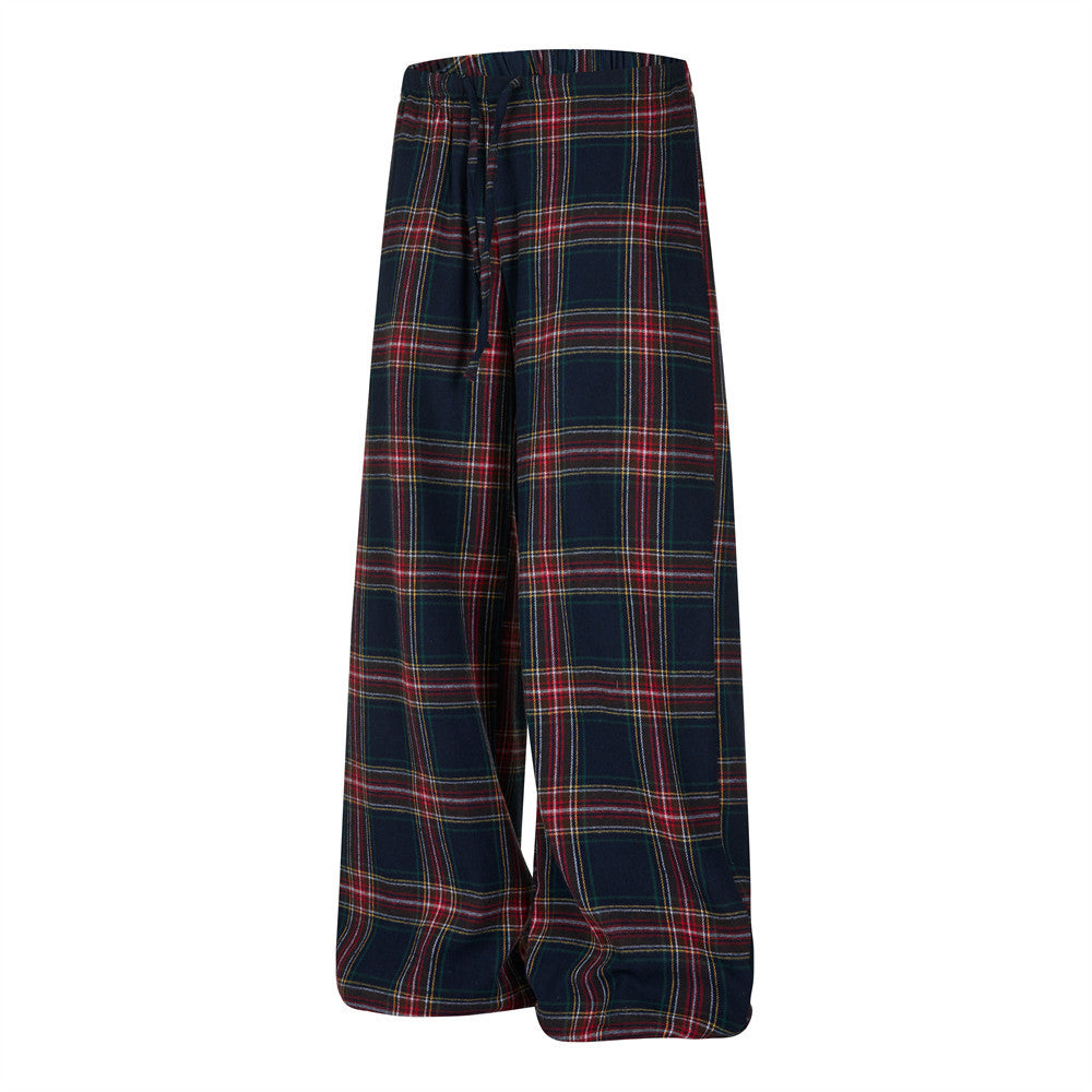 Pantalon à carreaux à jambes larges – Pantalon décontracté à cordon de serrage