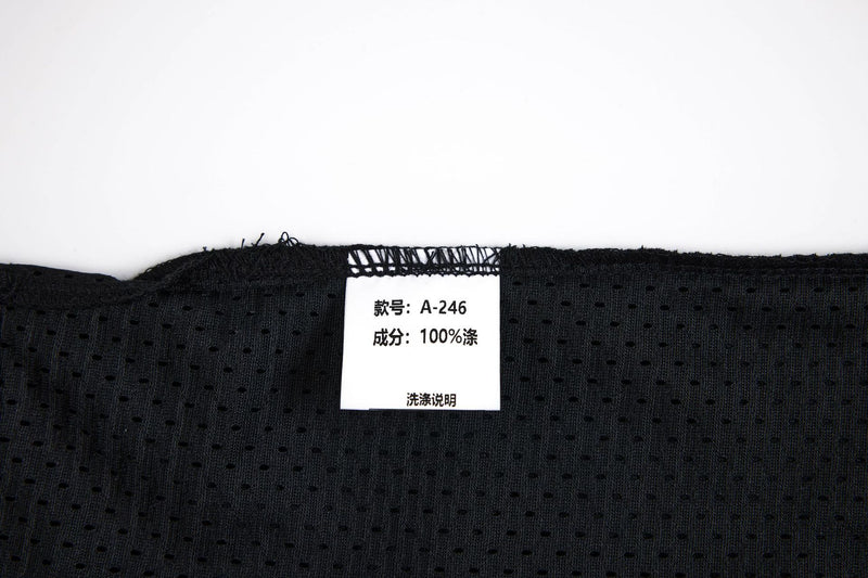 Maillot de football à manches longues noir et blanc à rayures, polo graphique