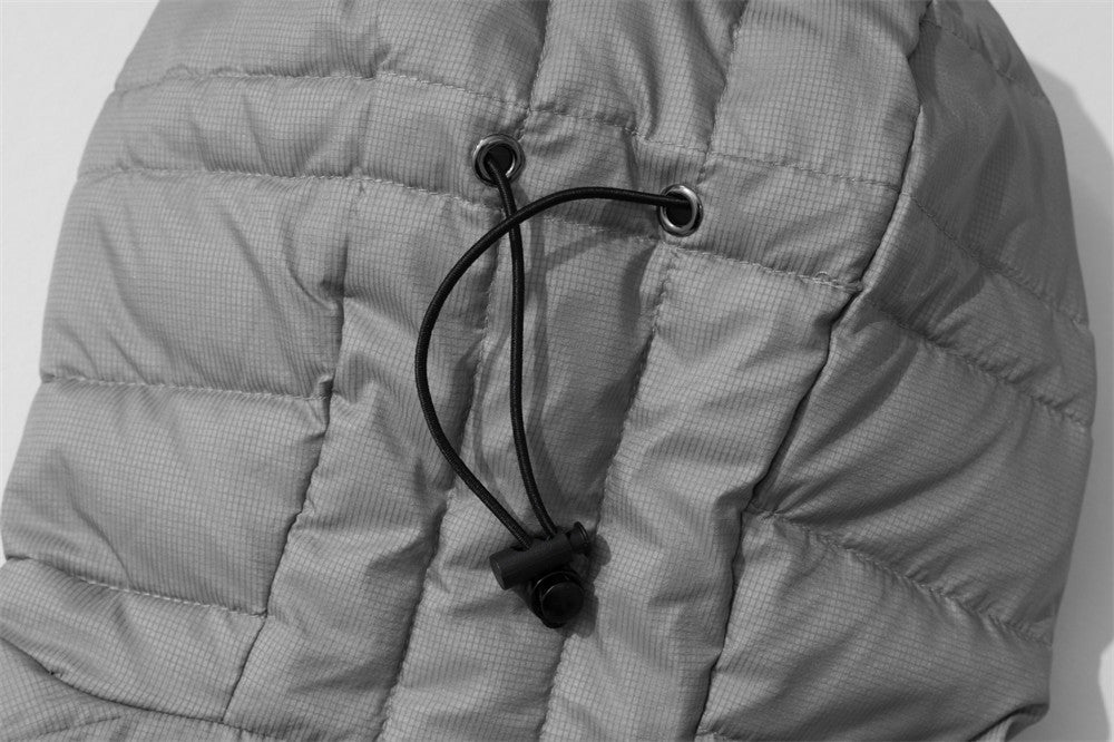 Men's Hooded Puffer Jacket – Zip-Up Quilted Down Coat with Multi-Pocket Design