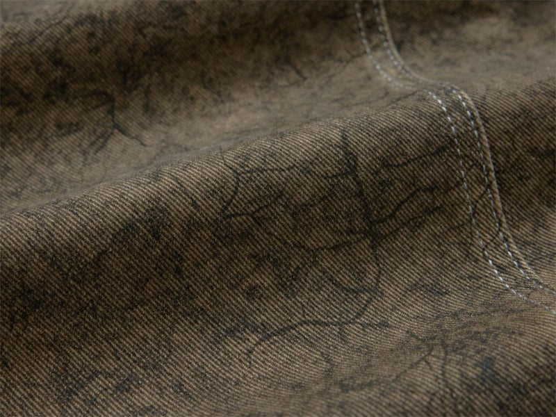 Barrel Leg Carpenter Jeans – Acid Wash Khaki Green Wide Leg Denim
