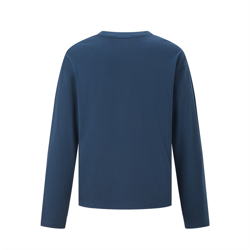 Long-Sleeve Star Print T-Shirt – Relaxed Fit Crew Neck Top