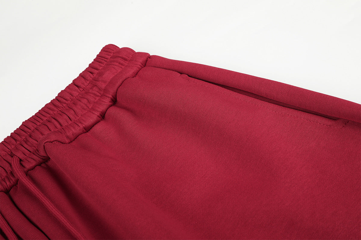 Wide-Leg Star Patch Sweatpants – Oversized Streetwear Joggers with Plaid