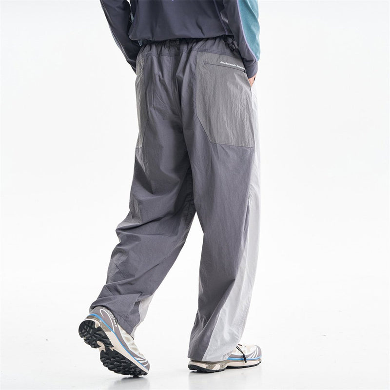 Wide-Leg Colorblock Track Pants – Relaxed Fit Outdoor Sport Trousers