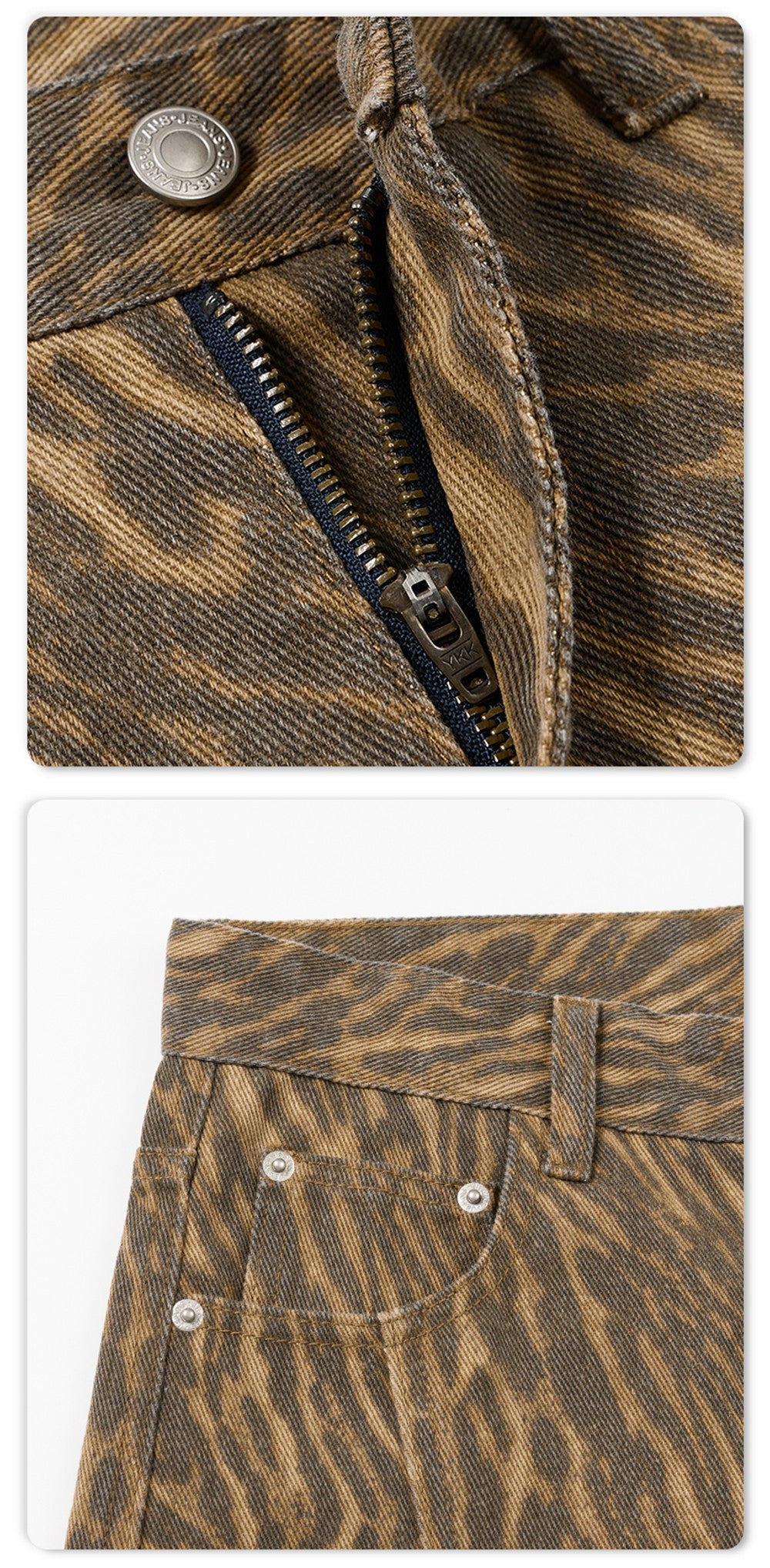 Wide-Leg-Cargohose mit Tigerstreifen – Oversize-Vintage-Streetwear-Hose