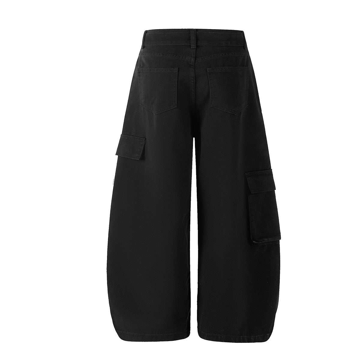 Wide-Leg Cargo Pants with Belt — Multi-Pocket Relaxed Fit