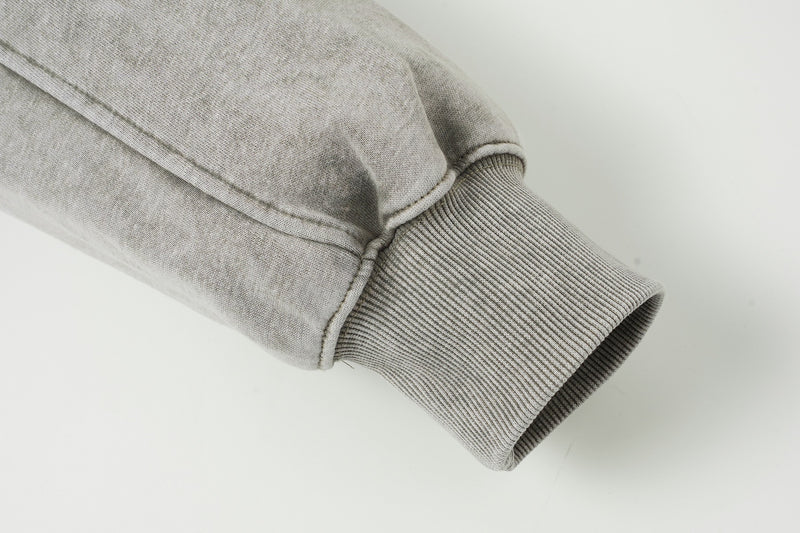 Chaqueta bomber con capucha y lavado ácido en dos tonos – Efecto falso conjunto oversize