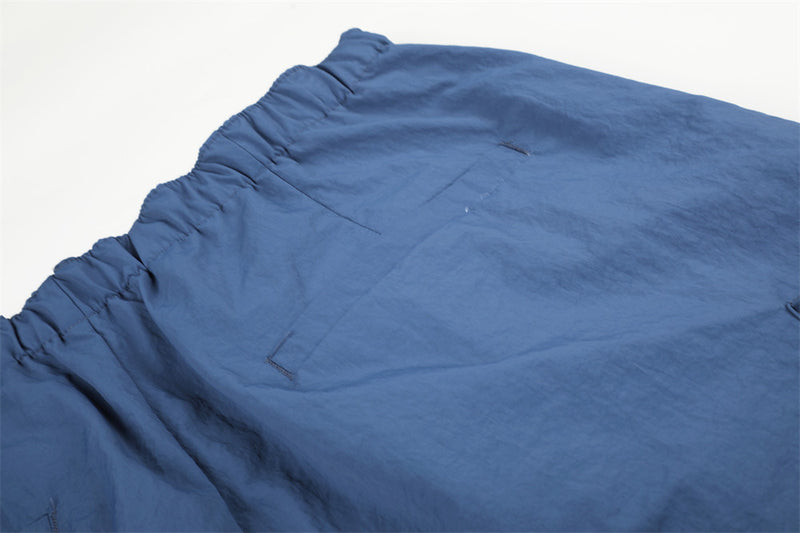 Wide-Leg Cargo Pants with Multi-Pocket Design & Letter Print Waistband