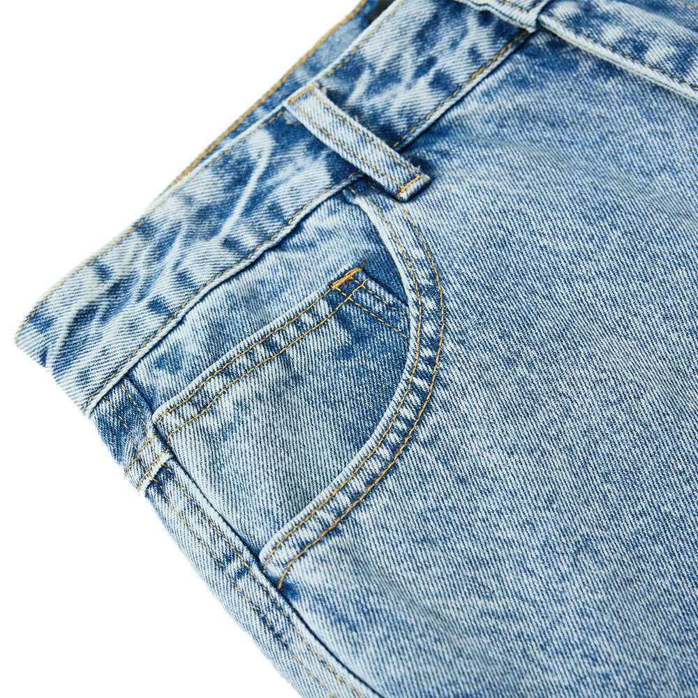 Men's Baggy Cargo Denim Jeans – Wide Leg, Multi-Pocket, Acid Wash