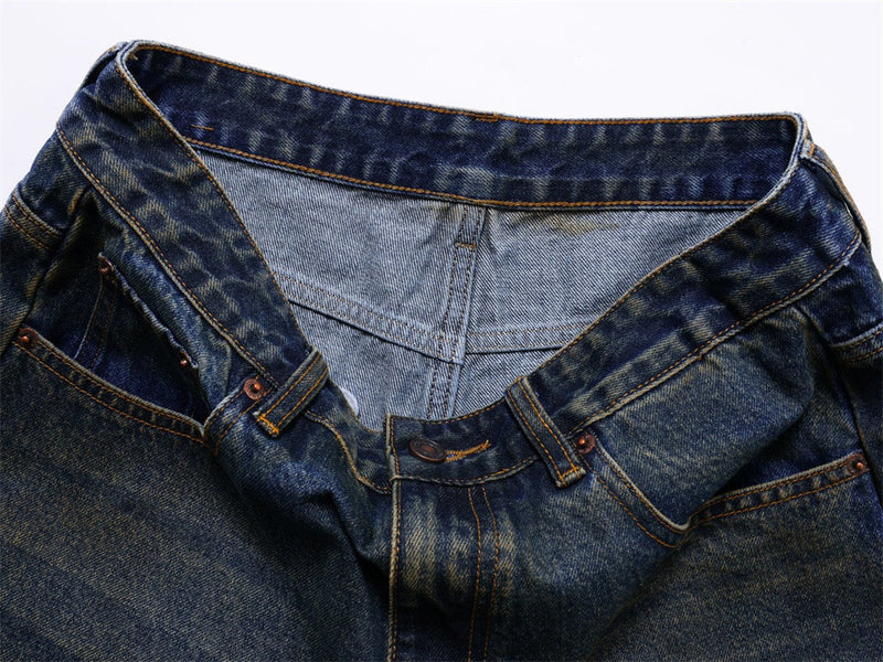 Baggy Jeans Men – Distressed Wide-Leg Barrel Fit with Deconstructed Seam Detail