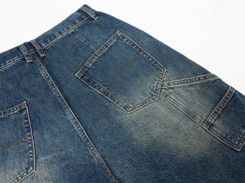 Men's Baggy Carpenter Jeans – Vintage Washed Wide-Leg Denim