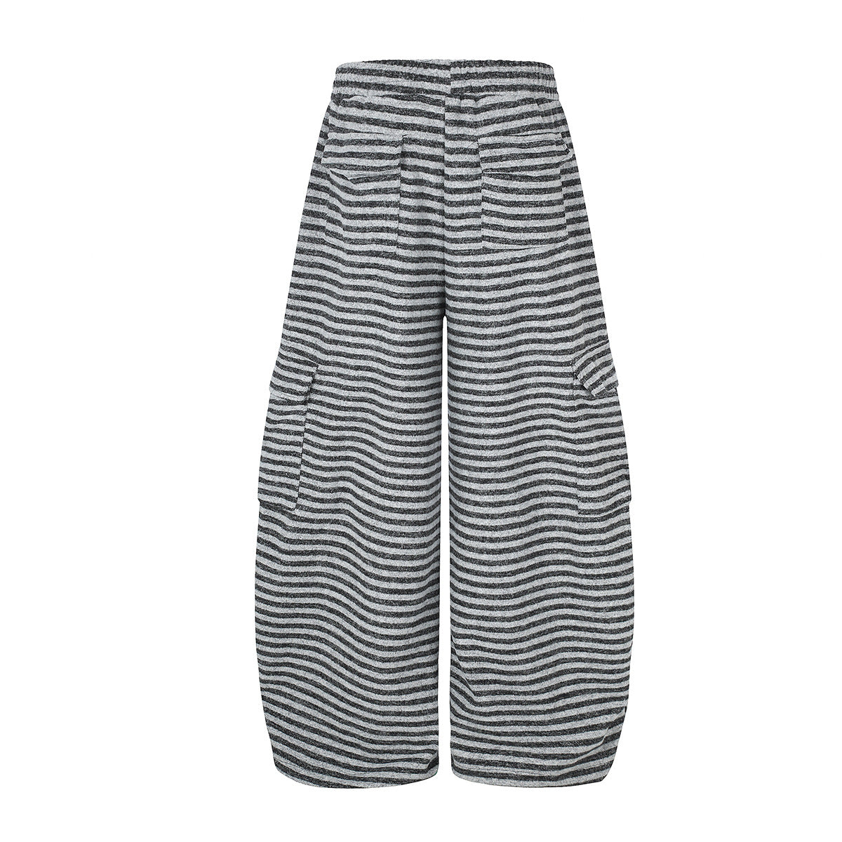 Wide-Leg Striped Sweatpants with Union Jack Rhinestone Detail