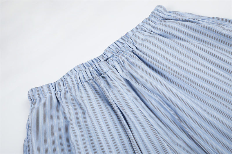 Striped Wide-Leg Lounge Pants – Relaxed Fit Drawstring Trousers