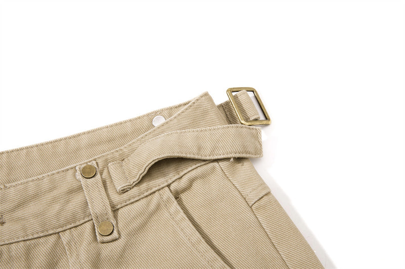 Wide-Leg Cargo Pants with Multi-Pocket Deconstructed Design
