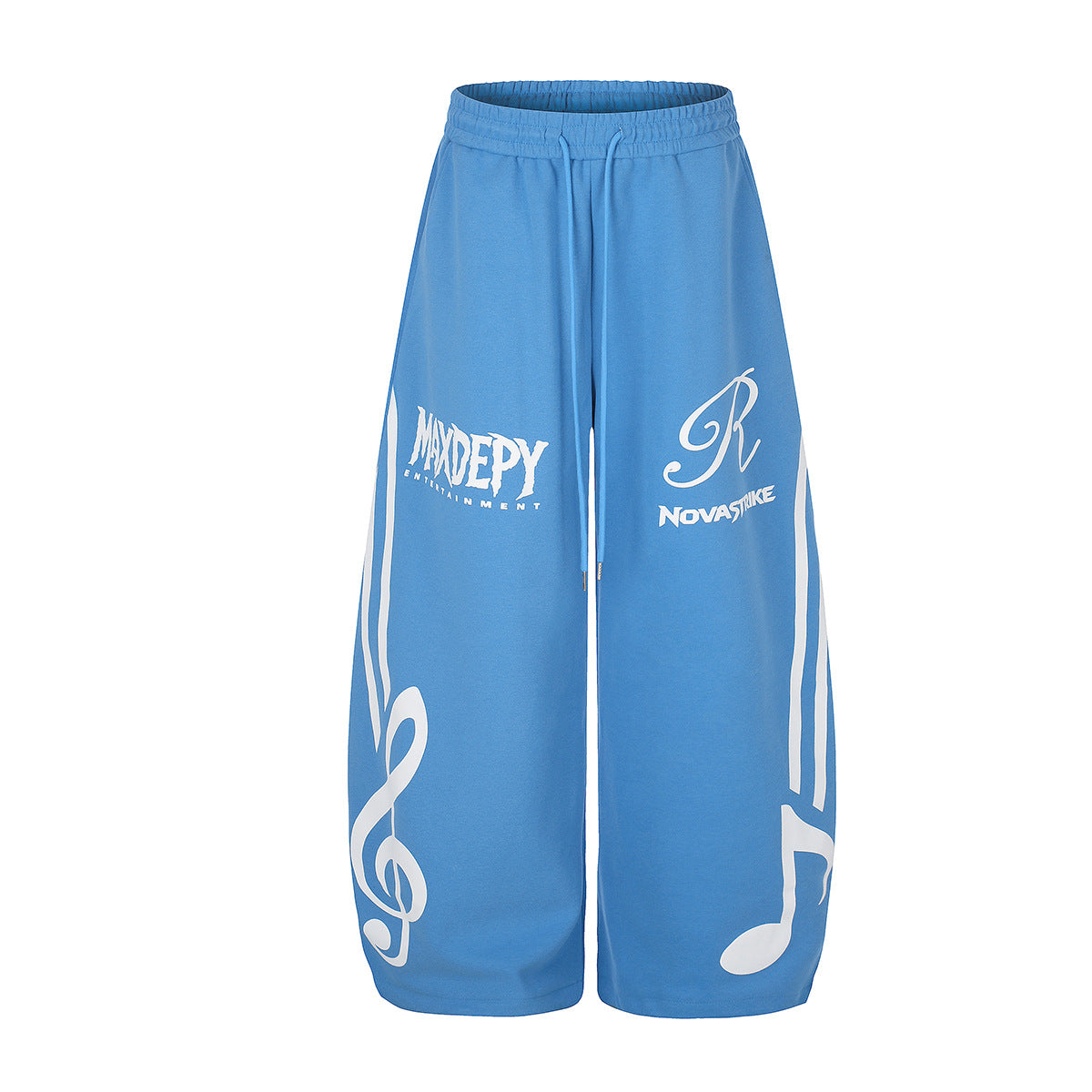 Pantalon de survêtement à jambes larges avec motif notes de musique – Jogging baggy streetwear