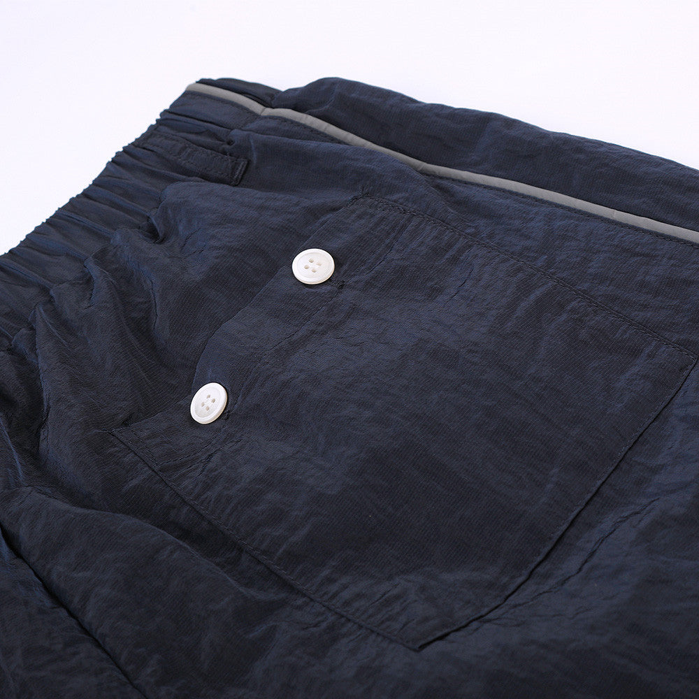 Wide-Leg Track Pants with Gold Side Stripe and Drawstring Waist